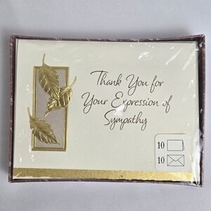 Box Set of 10 Hallmark Thank You Cards & 10 Envelopes, Blank Inside, New Sealed